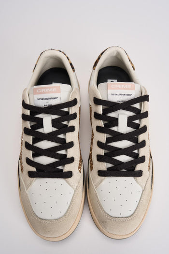 Sneakers donna bianca e glitter dorati - 6