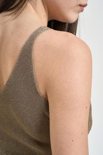 Canotta donna in lurex oro - 4