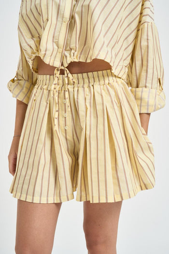 Abito donna a righe giallo pastello - 7
