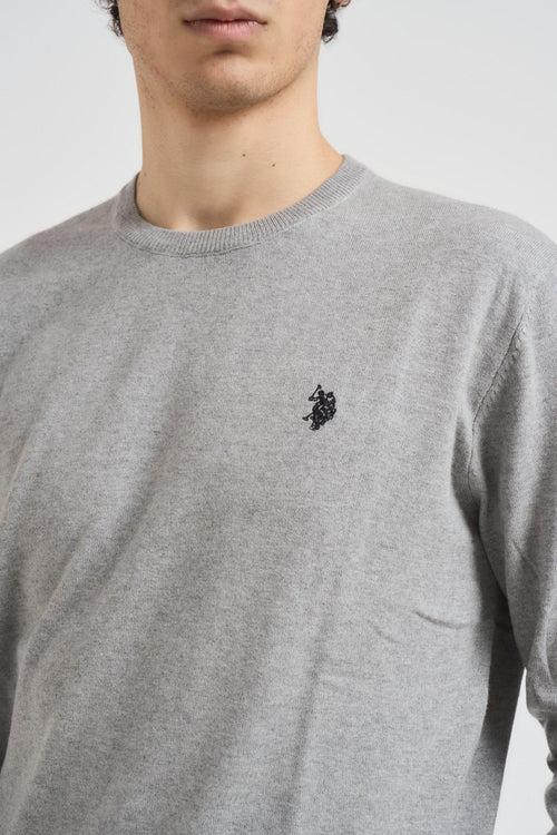 Maglia uomo girocollo cotone e cashmere grigio - 2