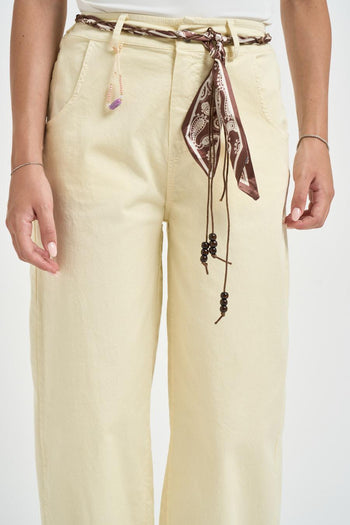 Pantalone donna giallo burro - 4