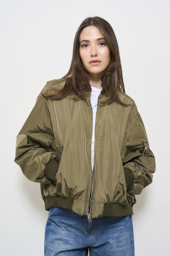 Green women's bomber jacket - 4