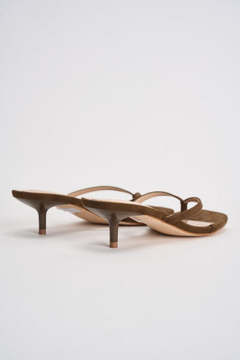 Sandali donna infradito in suede marrone - 6