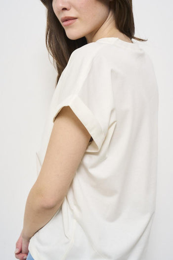 White women's t-shirt with front logo - 6
