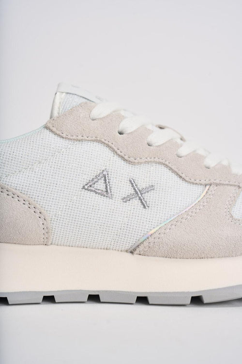 Sneakers donna in suede bianche e silver - 2