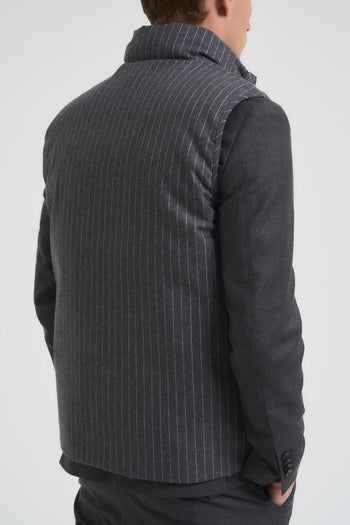 Gilet piumino uomo gessato grigio - 6