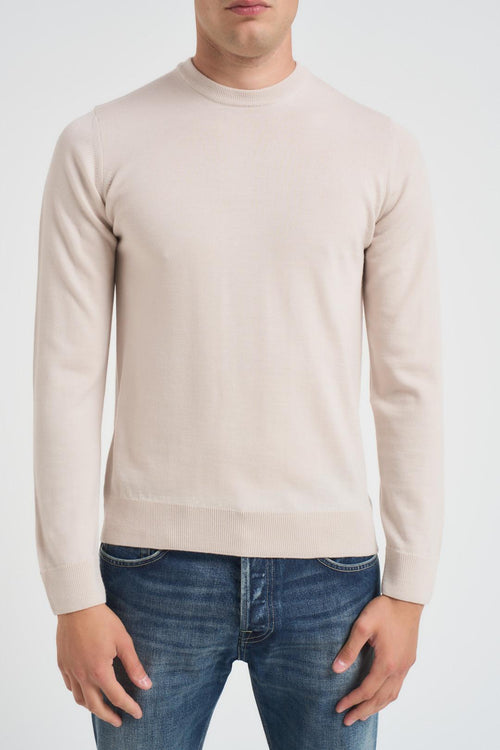 Girocollo uomo in lana stucco