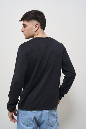 Men's Vintage Blue Crewneck Sweater - 4