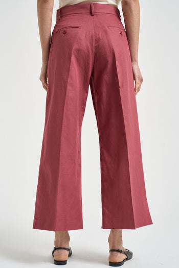 Pantalone donna dritto rosso mattone - 3