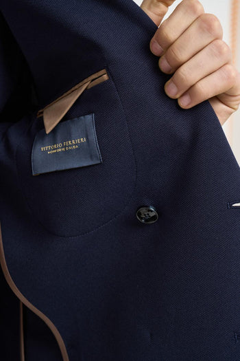 Giacca uomo doppiopetto blu navy - 7
