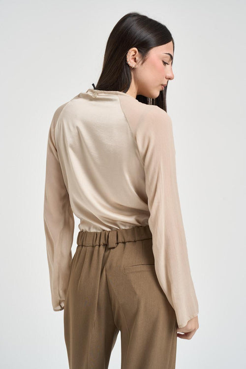 Blusa donna manica svasata avana - 2