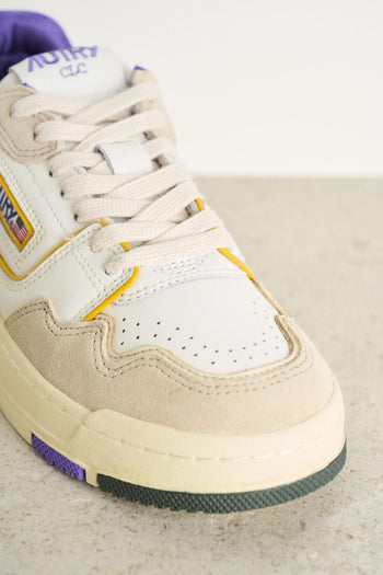 Sneakers donna low bianco, verde e viola - 5