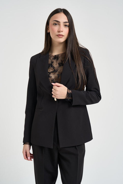 Giacca donna monopetto nera - 2