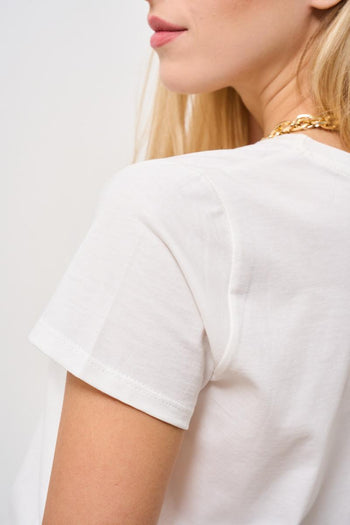 T-shirt donna girocollo bianca - 5