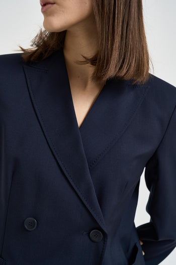 Blazer donna doppiopetto blu navy - 3