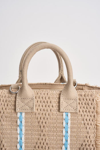 Borsa donna mini traforata beige - 5