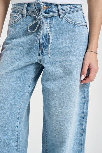 Jeans donna balloon in denim blu chiaro - 3