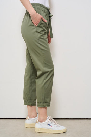 Pantalone donna regular verde militare - 4