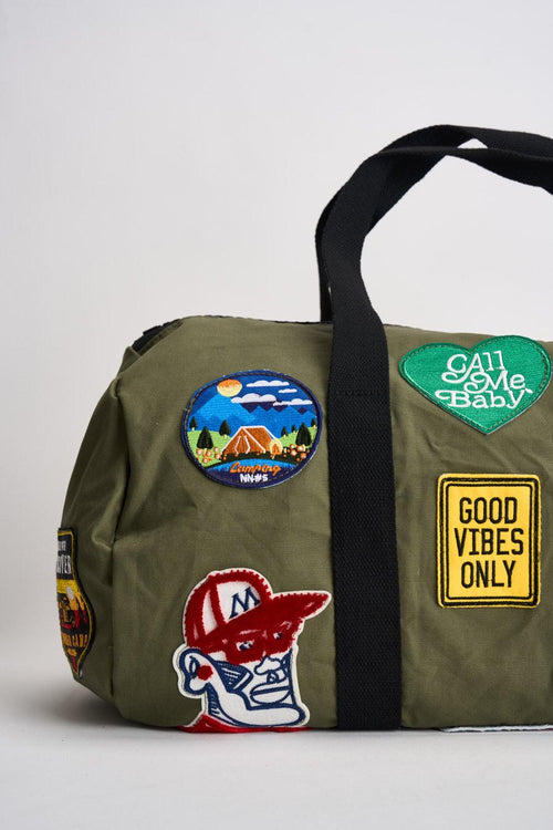 Borsone uomo con patch verde - 2