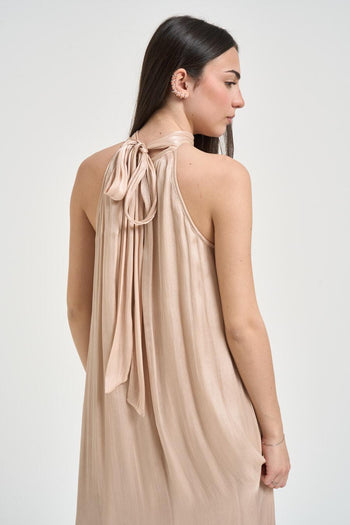 Abito donna satinato beige - 5