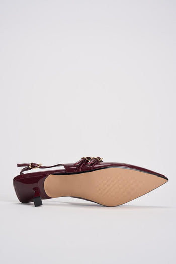Slingback donna in vernice bordeaux - 7
