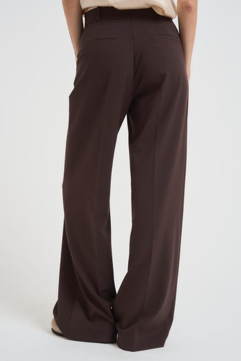 Pantalone a palazzo donna marrone - 3
