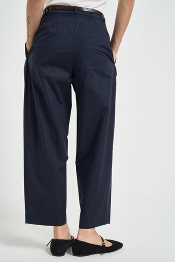 Pantalone donna barrel fit blu navy - 4