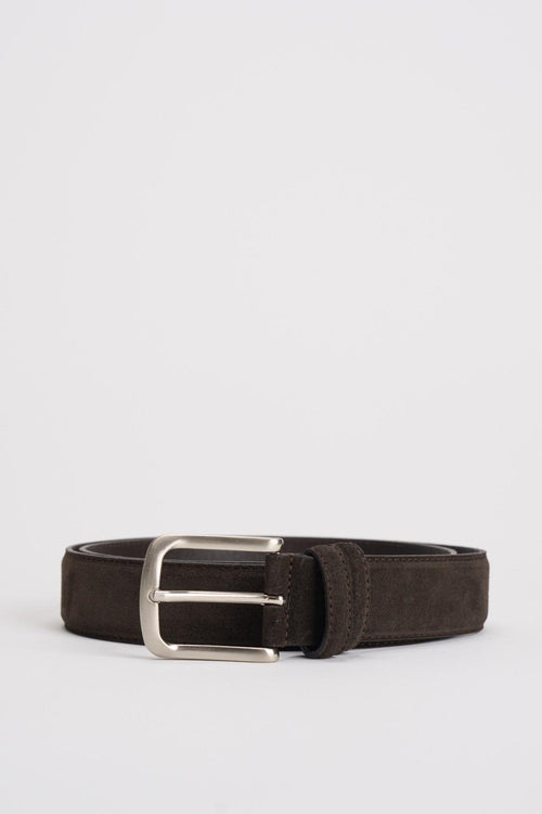 Cintura uomo in suede marrone