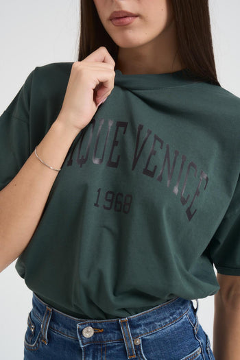 T-shirt donna girocollo verde - 3