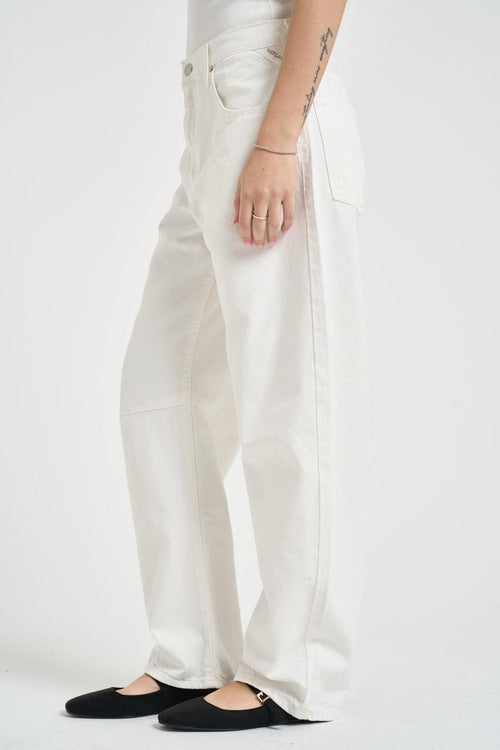 Jeans donna barrel Janie in denim bianco - 2