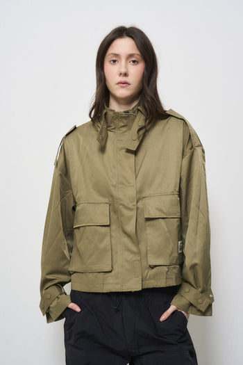 Military green women's jacket - 3