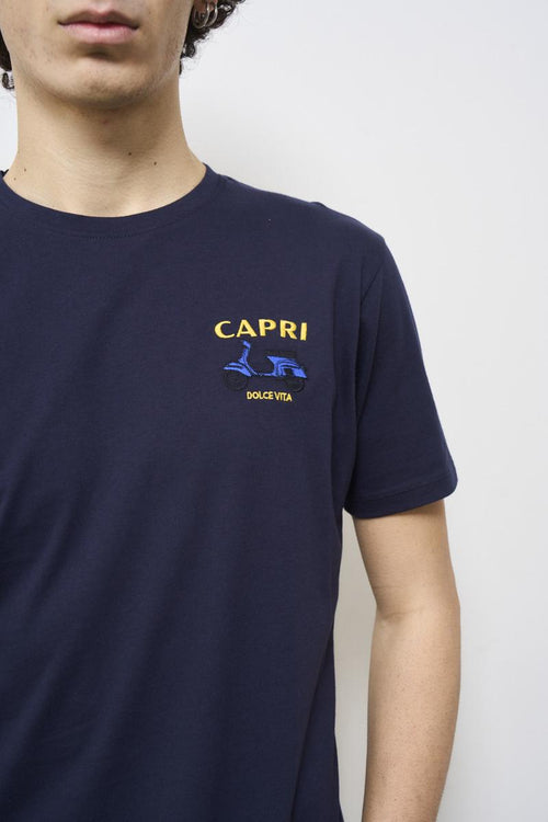 Men's blue crew neck t-shirt - 2