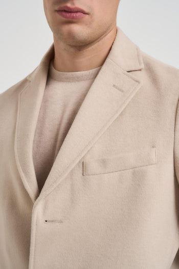 Cappotto uomo monopetto beige - 3