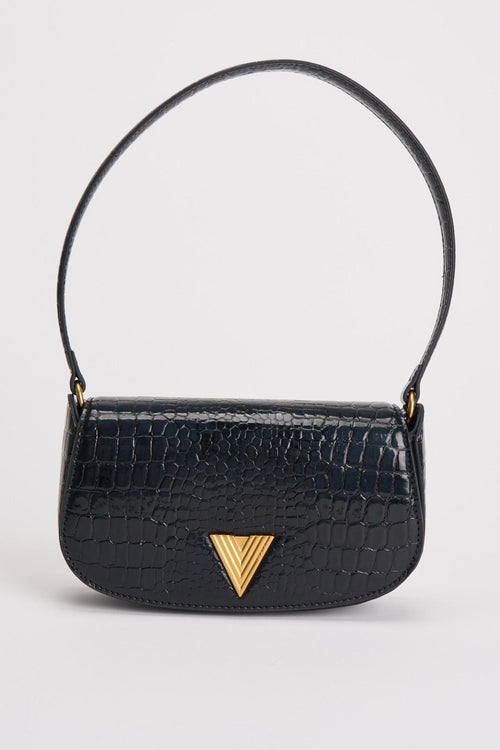 Borsa donna in ecopelle pitonata nera