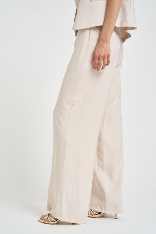 Pantalone donna a palazzo panna - 2