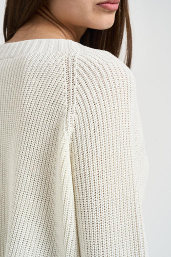 Maglia donna con spacchi panna - 5