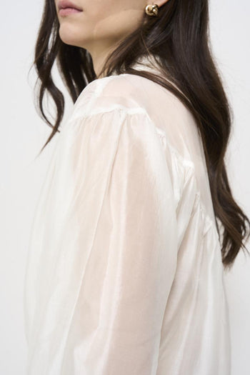 Camicia donna bianca con fiocco - 6