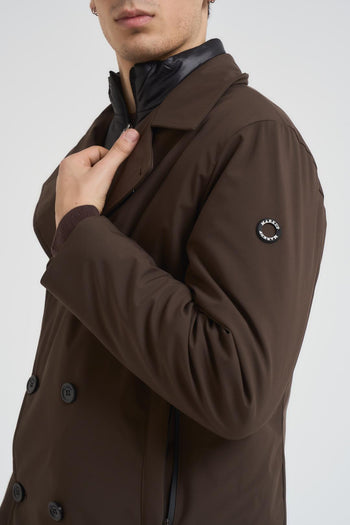 Giubbotto uomo doppiopetto marrone - 3