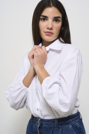 Women's wide white shirt - 5