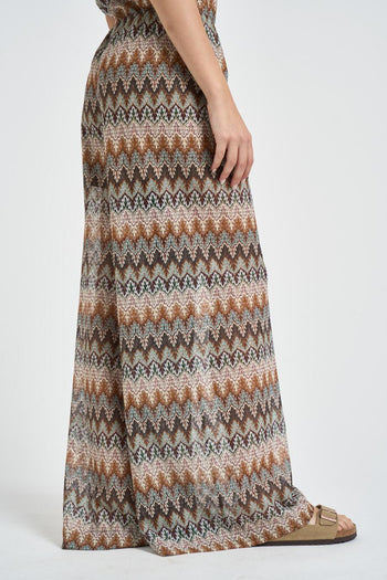 Pantalone donna multicolor con lurex - 4