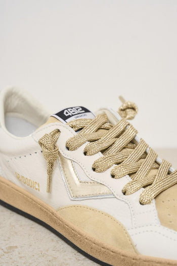 Sneakers donna bianca e oro - 5