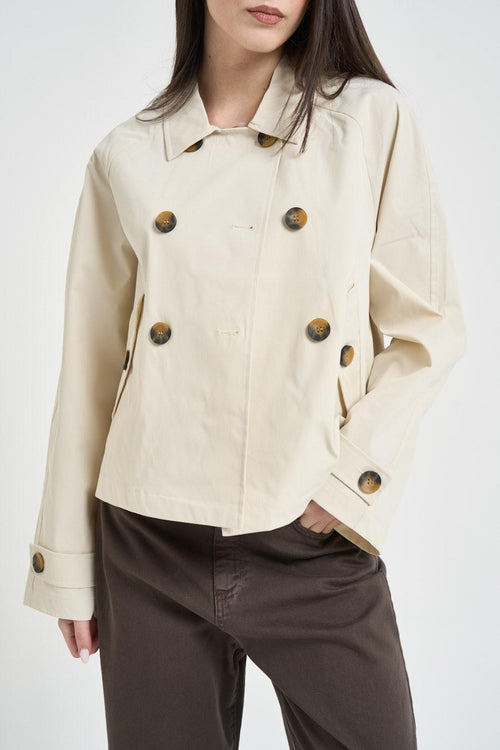 Trench donna corto beige - 2