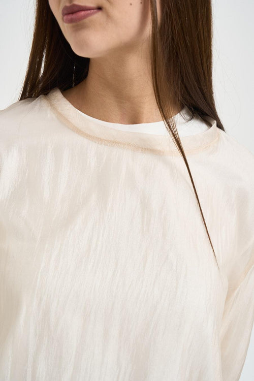 Blusa donna in organza panna - 2