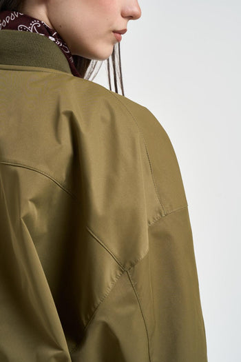Giubbotto donna cropped verde militare - 3