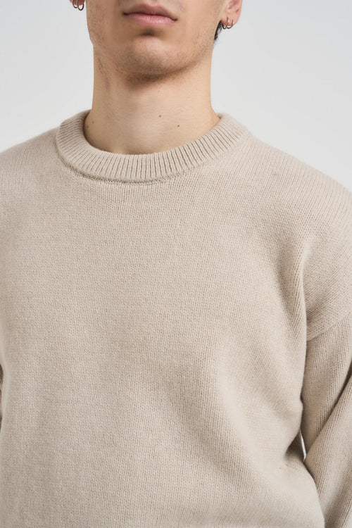 Maglia uomo beige girocollo - 2