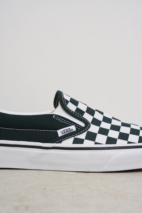 Sneakers slip-on uomo a scacchi verde - 2