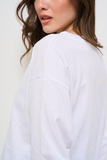 T-shirt donna girocollo bianca - 4