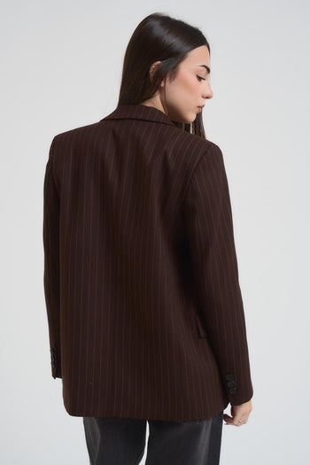 Giacca donna gessata moro - 3