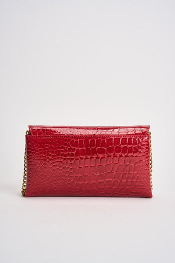 Borsa donna a tracolla in vernice rossa - 5