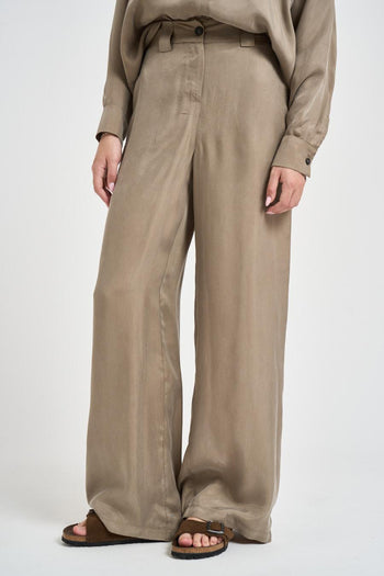 Pantalone donna palazzo tortora - 3